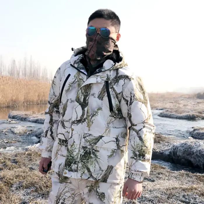 Combinaison camouflage neige imperméable hiver pour pêche en eau froide et chasse