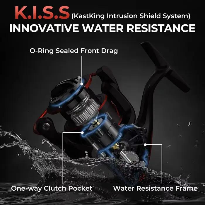 Moulinet de pêche spinning résistant à l'eau KastKing Sharky III 18KG pour brochet et perche