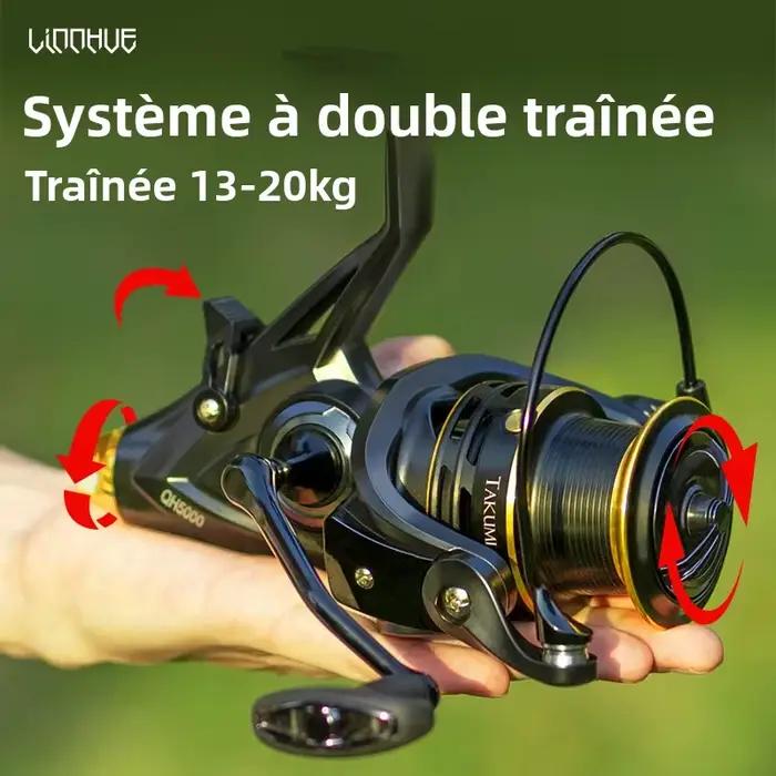 Moulinet LINNHUE carpe spinning double frein 20kg QH3000-9000 mer bobine spare