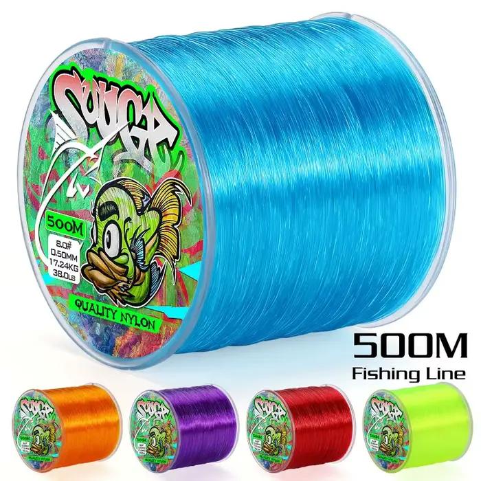 Ligne de Pêche Nylon Sougayilang 500M Haute Résistance 5 Couleurs pour la Pêche de la Carpe
