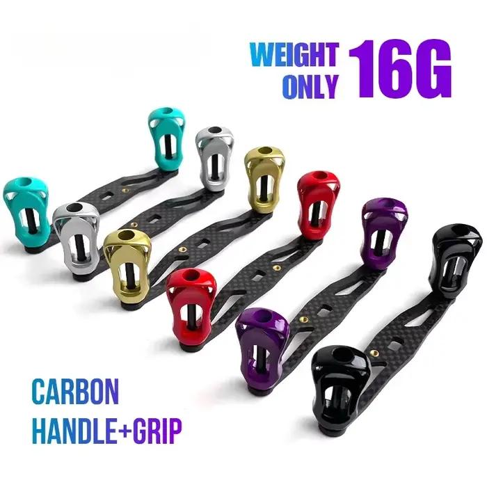 Poignée de moulinet pêche ultra légère en fibre de carbone - 6 couleurs pour Daiwa et Shimano