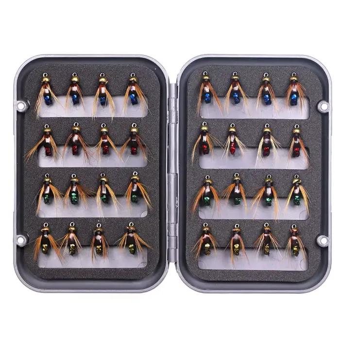 Kit de mouches artificielles pour pêche à la truite - nymphes, scuds et insectes 4/8/32 pièces