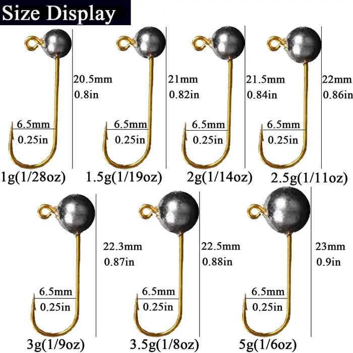 Lot de 10 hameçons plombés micro jig 1g à 5g pour pêche fine et leurres souples