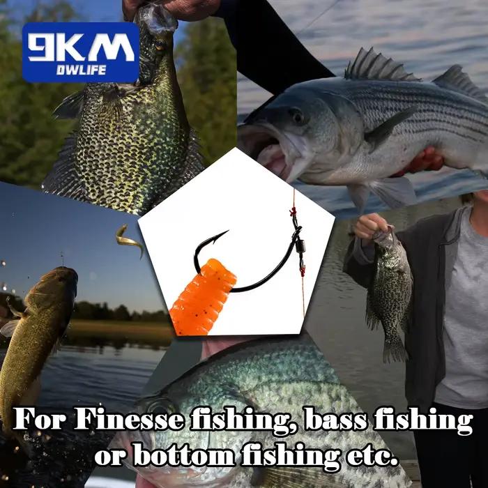 Hameçons Drop Shot pêche carnassiers - Crochets in-line avec émerillon pour vers 25-100 pièces acier carbone