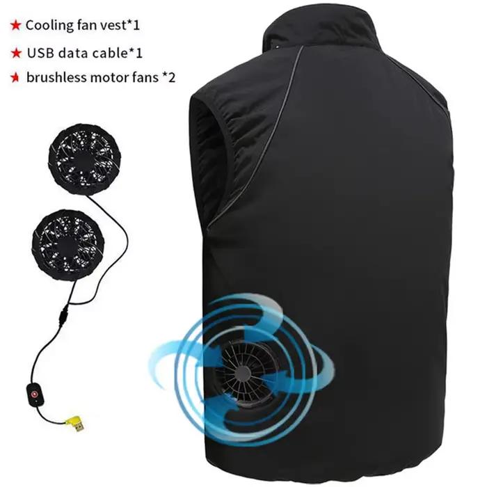 Veste rafraîchissante climatisation homme été pêche USB ventilateur refroidissement sport