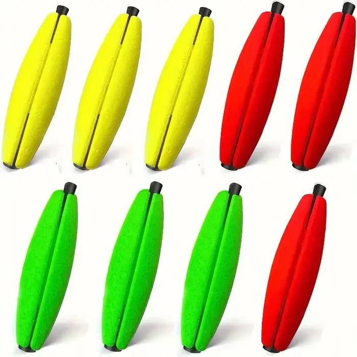 5 flotteurs pêche ellipse grande bouche pour silure, dérivants et longue distance, bouchons en mousse résistants