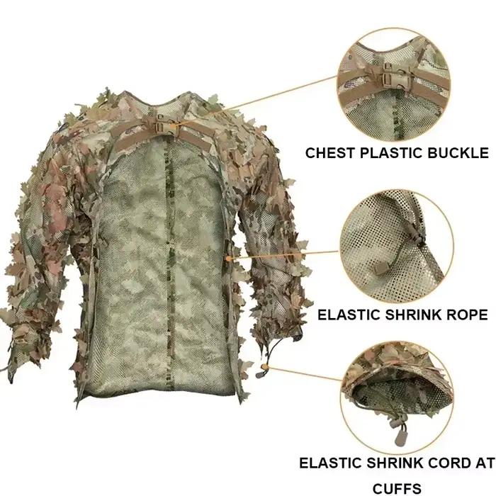 Robe camouflage Ghillie pour homme femme - tenue chasse pêche jungle feuilles extérieur