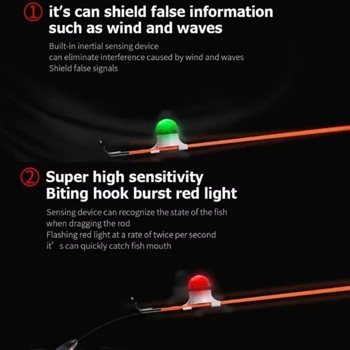Alarme LED FLYSAND avec détection automatique pour pêche nocturne à la carpe - Accessoire avec batterie
