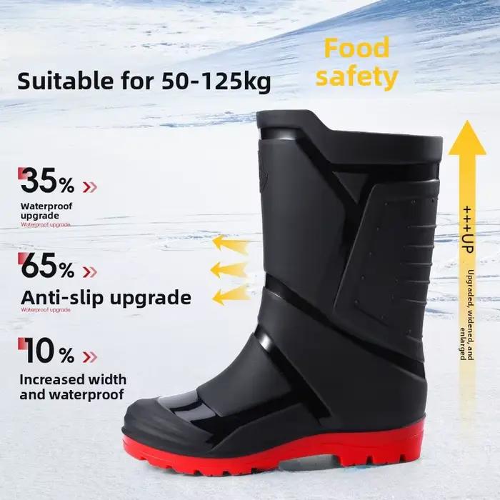 Bottes de pêche mi-mollet homme doublées polaire imperméables anti-dérapantes renforcées pour extérieur