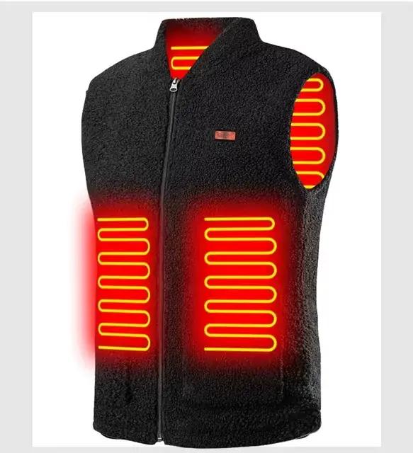 Veste chauffante USB hiver 3 vitesses - Gilet auto-chauffant lavable pour pêche et sports outdoor par temps froid