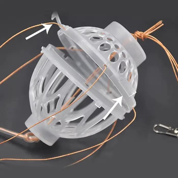 Cage à appâts explosion 1PC pour pêche à la carpe - Boîte sphérique avec 6 hameçons acier carbone