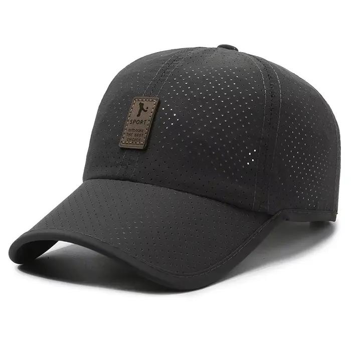 Casquette mesh homme séchage rapide pêche printemps été noir sport snapback respirante