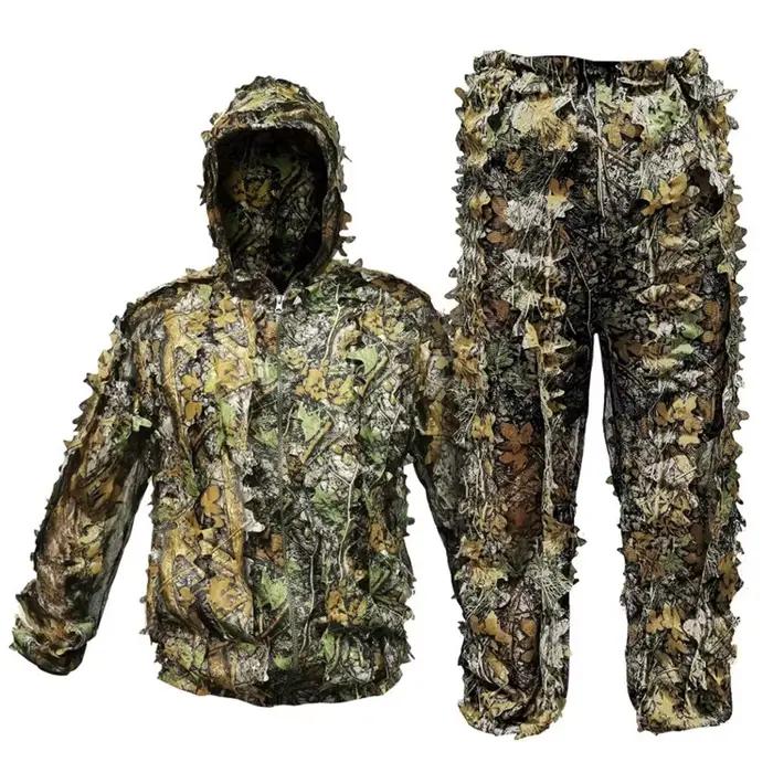 Combinaison chasse camouflage légère 6 en 1 - Tenue feuillue respirante pêche et outdoor