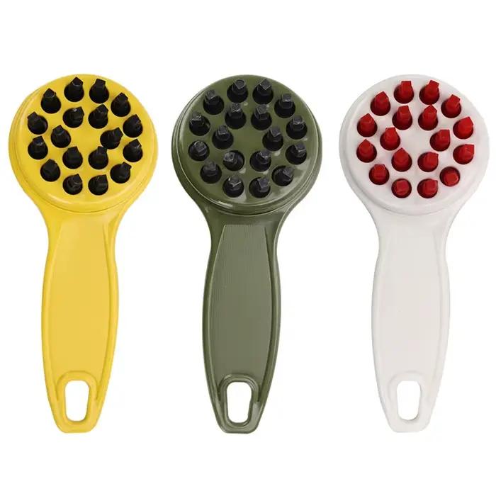 Écailleur à poisson inox et plastique - Grattoir écailles taille S/M/L pour nettoyage poissons pêche