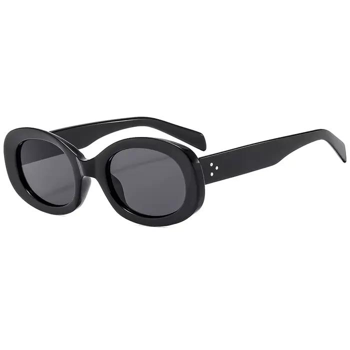 Lunettes de soleil ovales pêche femme Y2K vintage UV400 petit format randonnée style street photo