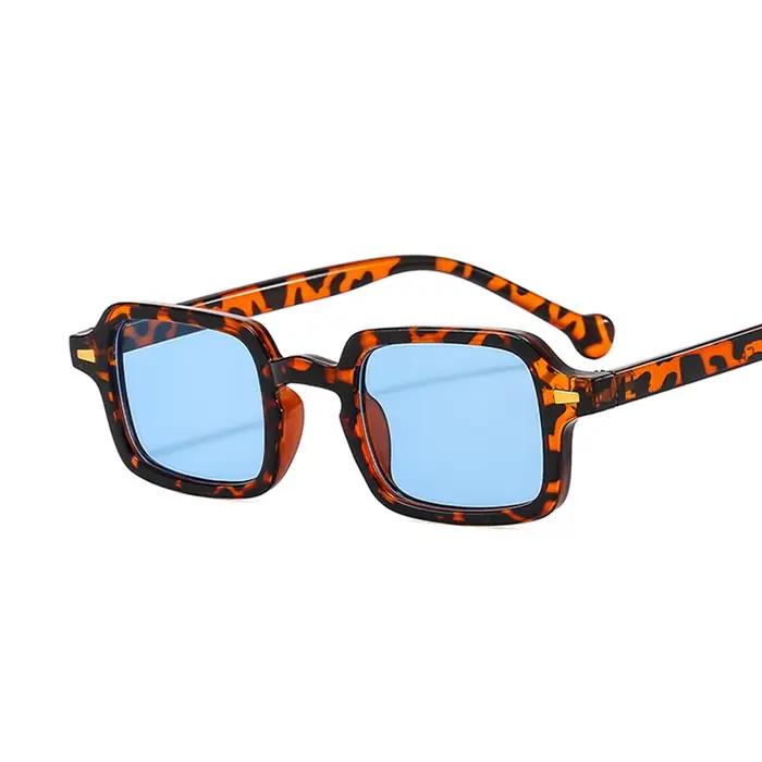 Lunettes de soleil luxueuses rectangle vintage designer pêche élégance protection solaire femmes hommes