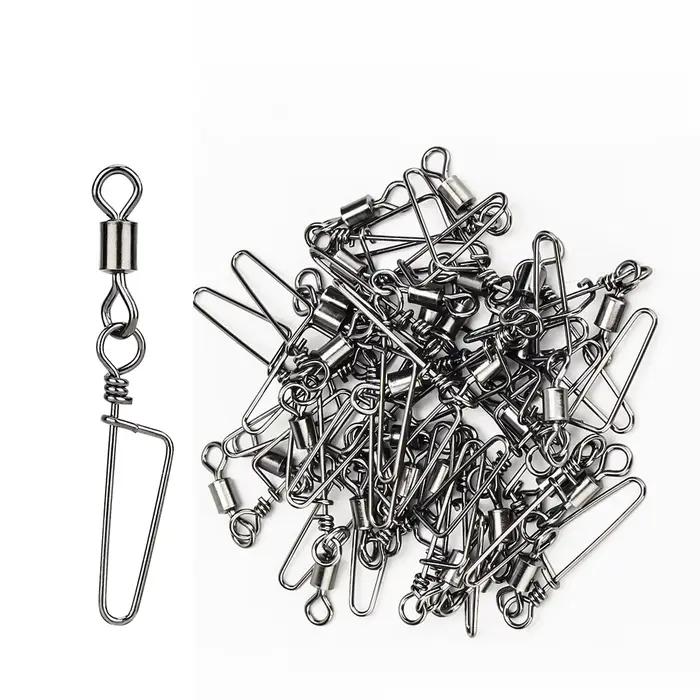 50 roulements à billes avec émerillons pêche à interverrouillage solide, pour leurres et hameçons - accessoires montage