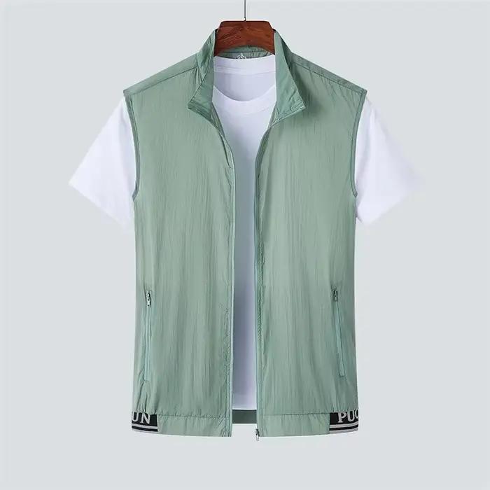 Débardeur homme sport été ultra léger anti-UV séchage rapid veste sans manches pêche