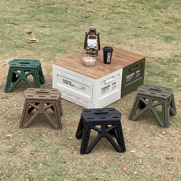 Tabouret pliant portable haute résistance pour pêche, camping et randonnée en extérieur