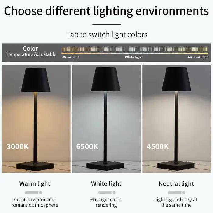Lampe de table rechargeable LED 3 niveaux pour cabane pêche - Éclairage ambiant bureau club décoration