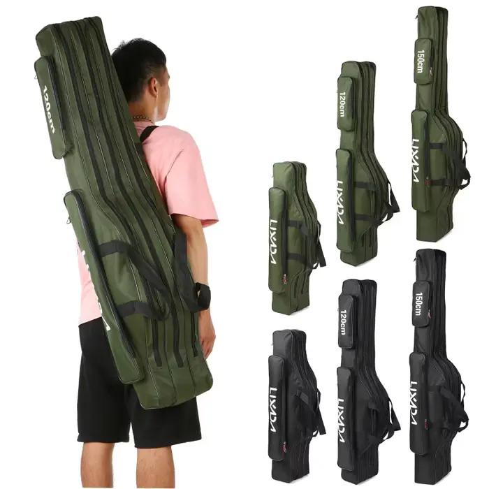 Sac transport cannes pêche Lixada 90/120/150cm 3 couches pliable rangement moulinets accessoires