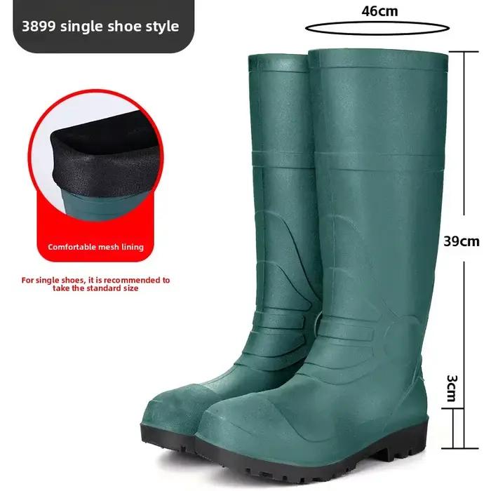 Bottes pêche hautes imperméables jaunes minimalistes - Chaussures caoutchouc résistantes pour rivière