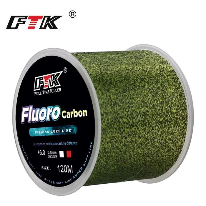 Ligne de pêche FTK 120m fluorocarbone tachetée invisible - 0.20mm-0.50mm 4.13LB-34.32LB ligne spotted