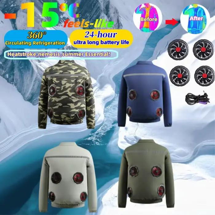 Veste rafraîchissante ventilée 4 ventilateurs pêche été homme femme veste légère sports extérieur