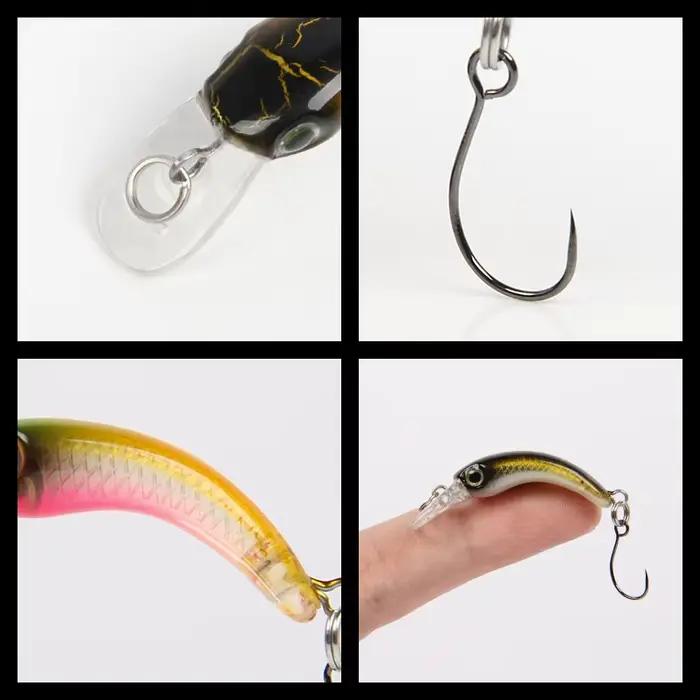 Leurre flottant mini truite LETOYO 1.2g, appât dur micro pour pêche de la truite, perche et black bass