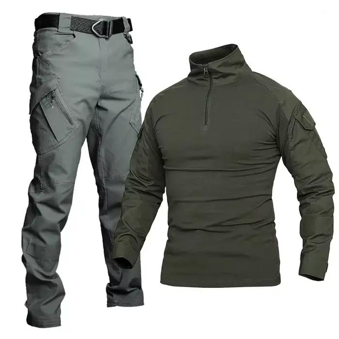 Uniforme chasse été pêche tactique manches longues pantalon camping camouflage homme