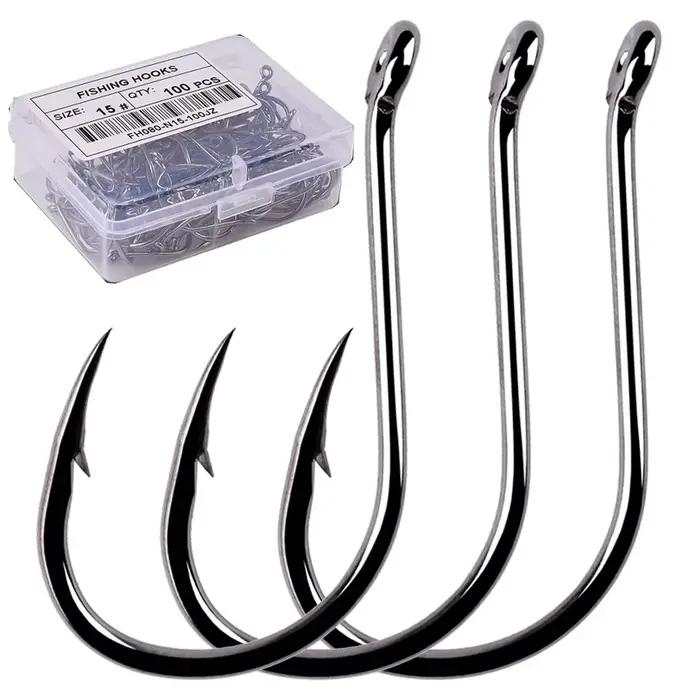 100 hameçons circle carp iseama japonais - tailles 2-15# pour pêche carpe précise