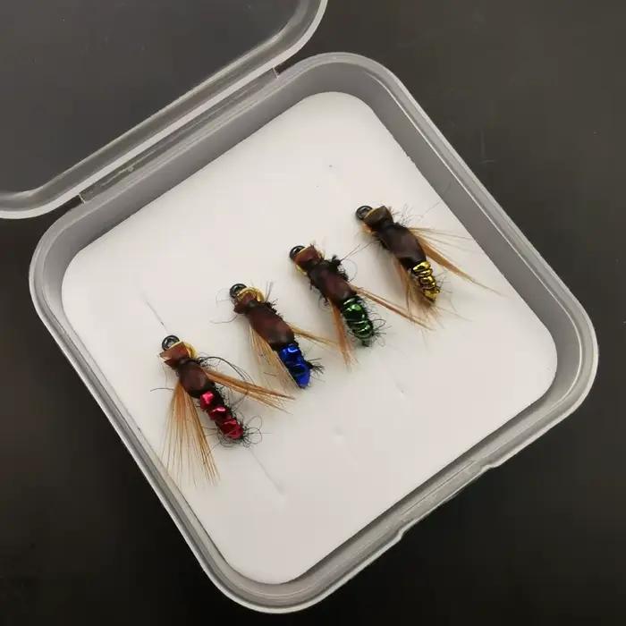 Kit mouches artificielles pêche truite nymphs scuds insectes leurres 4 8 32 pièces pour pêche à la mouche
