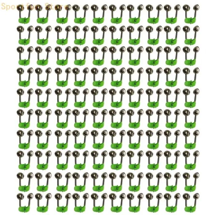 100 pièces cloches d'alarme double pour canne à pêche avec clips X7JD - lot économique