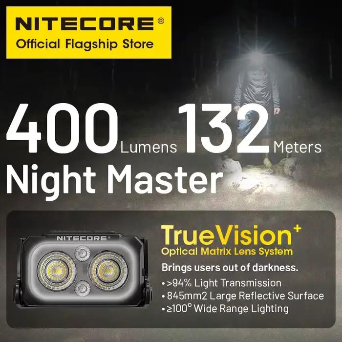 Lampe frontale NITECORE NU25 MCT rechargeable USB-C températures couleur pour randonnée pêche