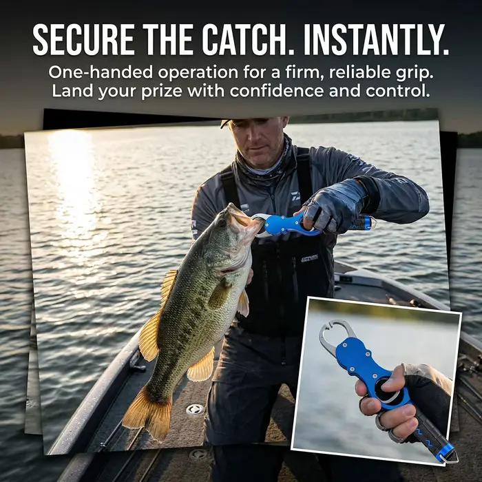 Pince à lèvres pour poisson avec balance 18kg en aluminium outil de pêche professionnel cadeau homme pour sorties en mer occasions spéciales