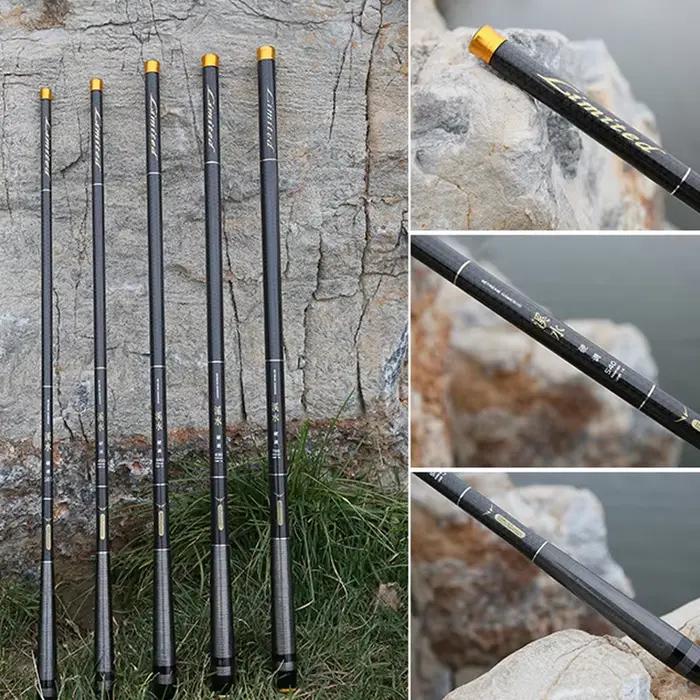 Canne à main télescopique super légère en fibre de carbone 3.6m à 7.2m - Pêche en rivière et ruisseau