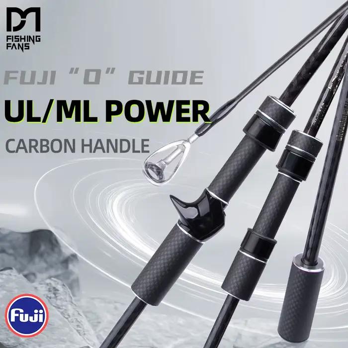Canne spinning ultralégère Fishingfans carbone avec poignée carbone et guides FUJI O Guide pour pêche casting