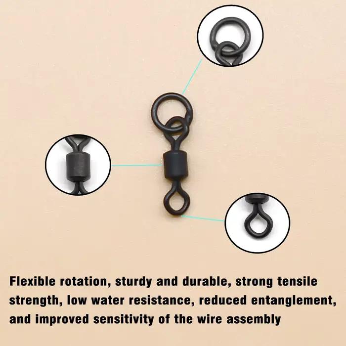 40 anneaux flexibles à changement rapide MNFT pour montages carpe - accessoires terminal tackle pêche