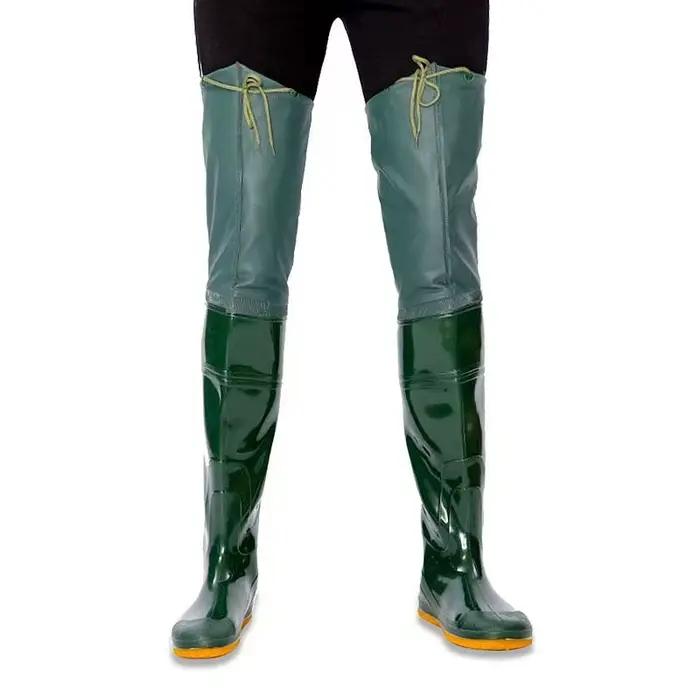 Bottes de pêche rizière hautes avec pantalon intégré pour pêche en eau profonde
