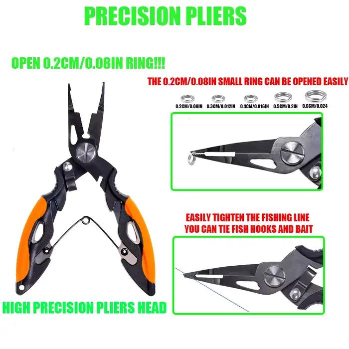 Pinces multifonctions pêche en acier inoxydable 420 avec coupe-ligne dégorgeoir et ciseaux