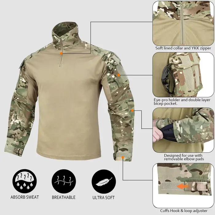 Uniforme combat G3 KRYDEX pêche outdoor tactique gen3 ranger green camouflage noir
