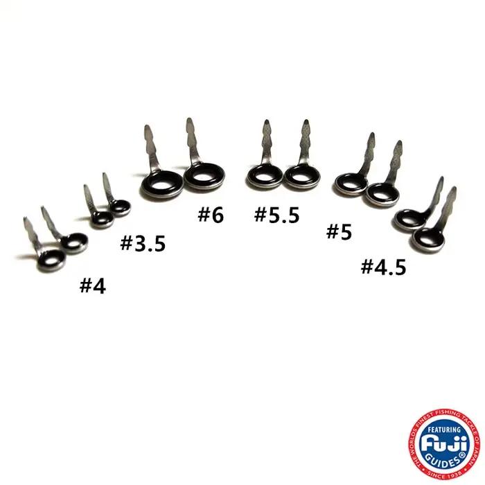 Anneaux Fuji ultra-légers CCLOG & BCLOG argent et fumé - 10 pièces pour réparation de cannes à pêche