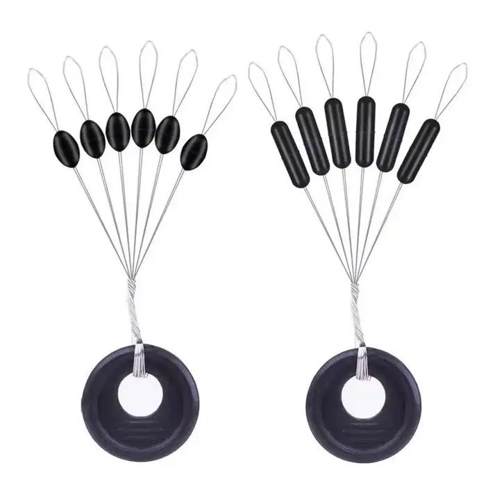 60 pièces flotteurs pêche silice anti-dérive résistance professionnelle connecteur stopper ligne