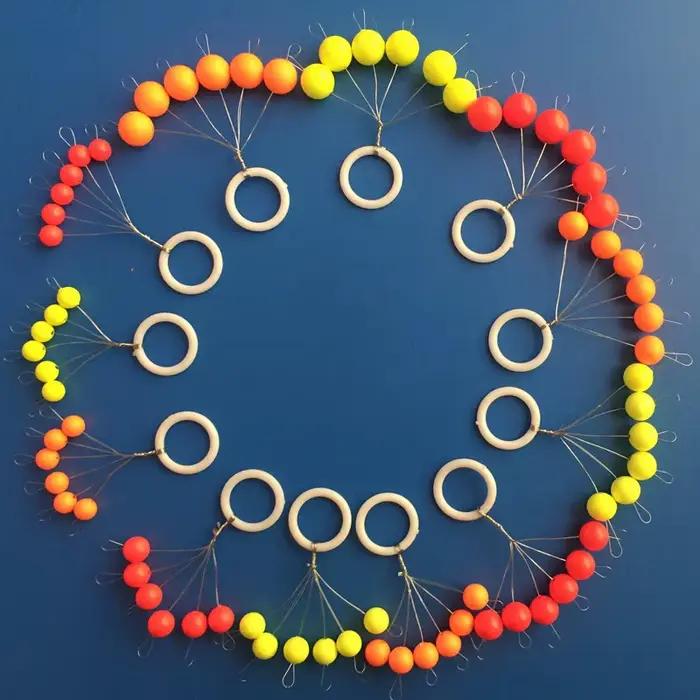 Flotteur 7 Étoiles Boule 30 Pièces pour Pêche à la Carpe, Tailles 00 à 5, B603