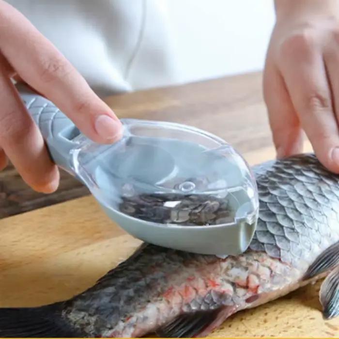 Grattoir à écailles de poisson en plastique - outil de nettoyage facile pour cuisine et poissonnerie - brosse à écailles
