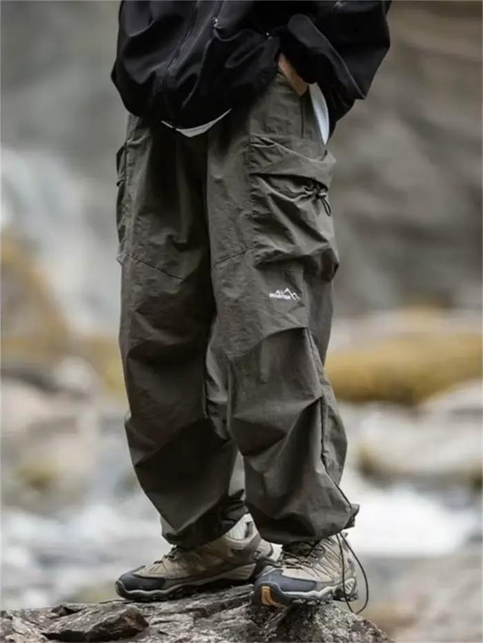 Pantalon montagne imperméable homme pour pêche hip hop - Style harajuku et performance outdoor