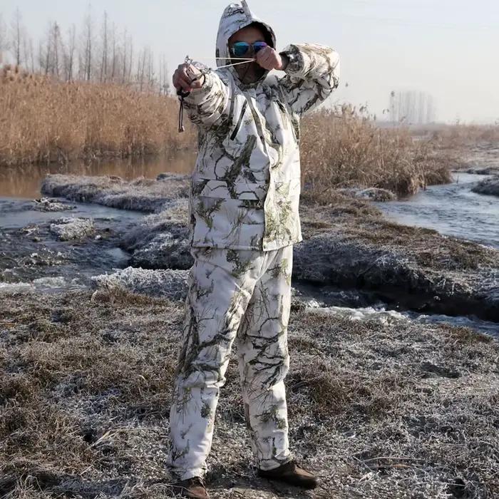 Combinaison camouflage neige imperméable hiver pour pêche en eau froide et chasse