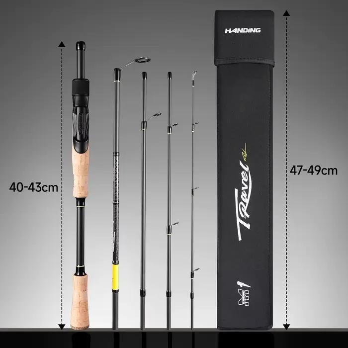 Canne de voyage HANDING 40-43cm 5-6 sections portable pour pêche nomade rapide