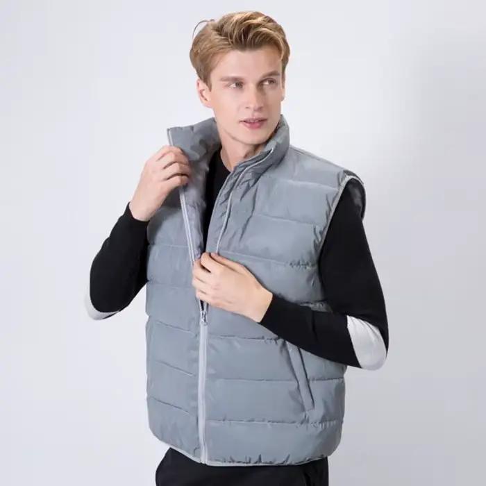 Gilet sans manches homme chaud hiver pêche réfléchissant sécurité nuit coton matelassé