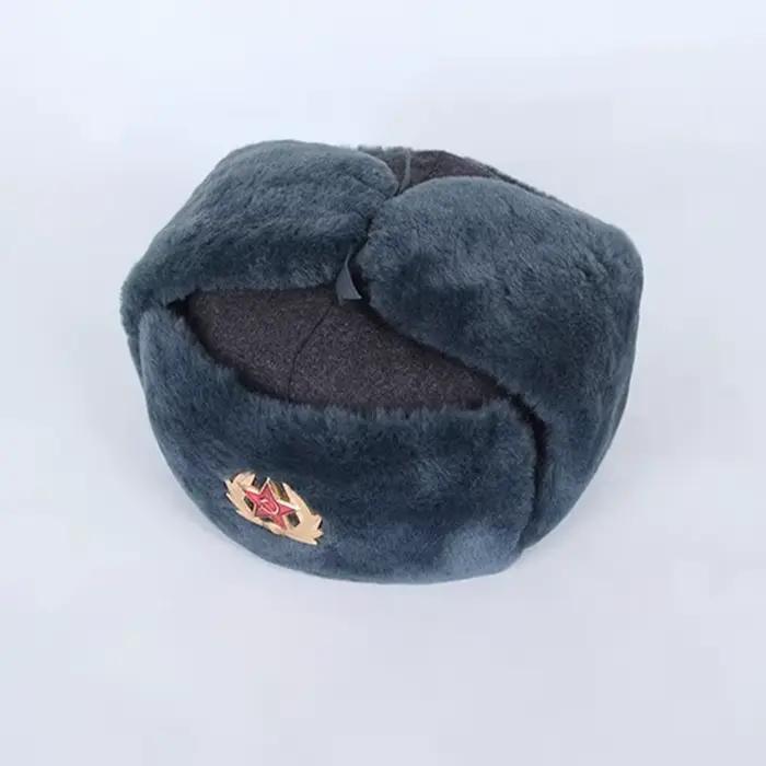 Chapeau ushanka russe tactique hiver - Bonnet pêche chasse chaud coton gris pour pêche froide